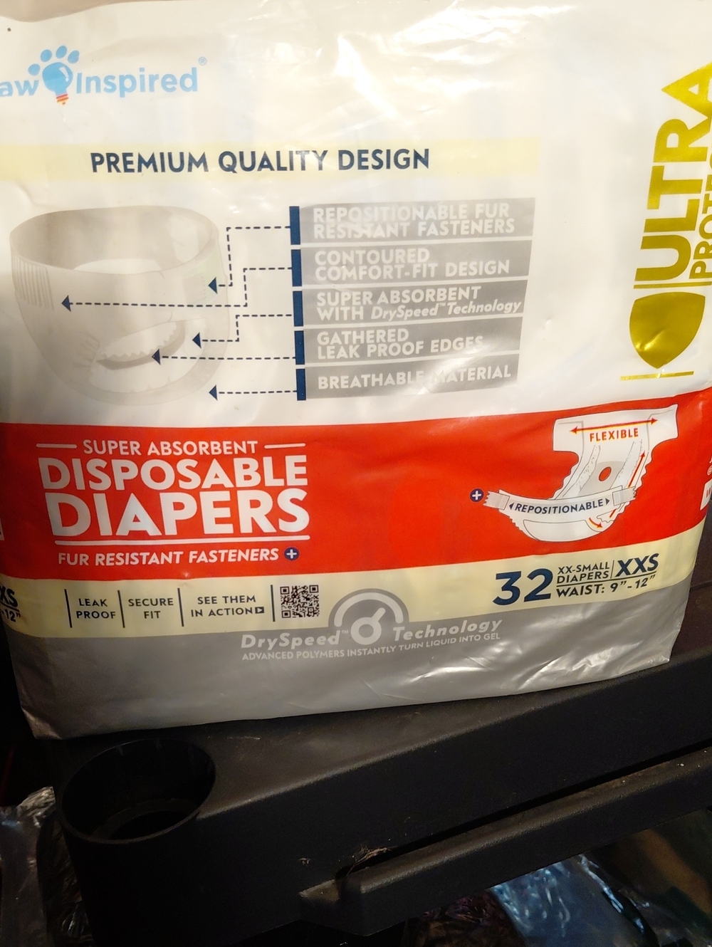 Inspire Disposable Diapers Pack - White & Red Accent
